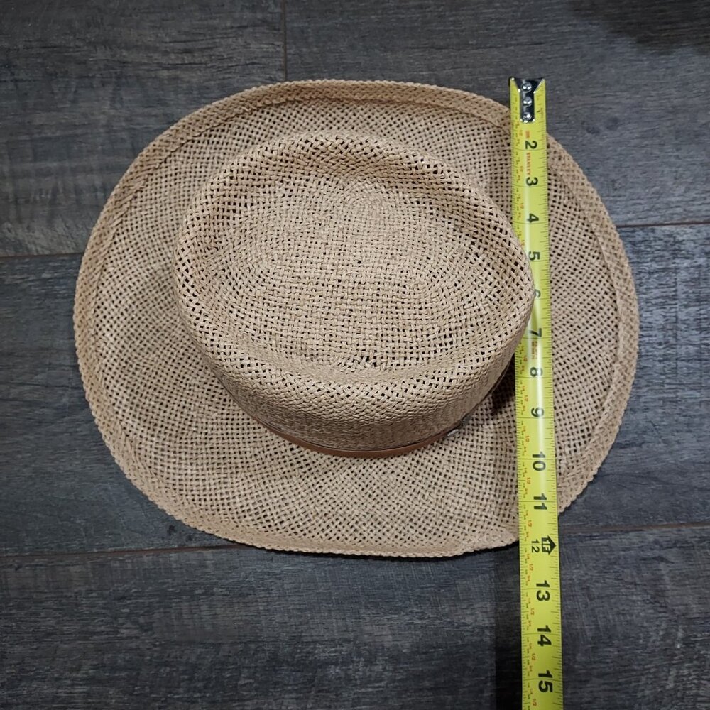 Coastal Cowgirl Hat Belt Sliver Eagle Details Summer Straw Head Diameter Size 22 - Picture 12 of 13